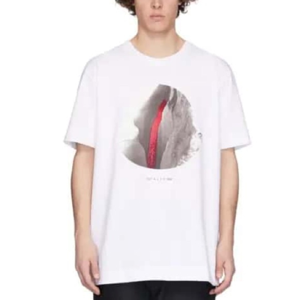 6 Moncler 1017 ALYX 9SM 9SM White Graphic Tshirt Short Sleeve Size S